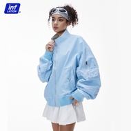 Jaket Baseball สีตัดกันลายตารางหมากรุกสำหรับผู้ชายแจ็คเก็ตนักบินสั้นปกตั้ง2025ฤดูใบไม้ร่วง