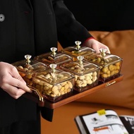 Source Fruit Plate Plate Glass Tray Snacks Compartment Dried Snacks Candy Plate New Chinese Style 11