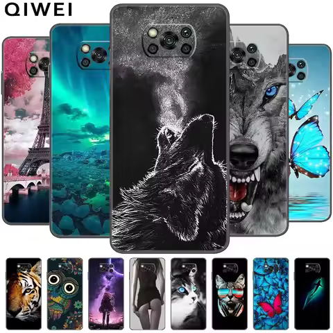 For Xiaomi Poco X3 Pro Case Animal Cat Wolf Soft TPU Phone Cases For Xiaomi Poco X3 NFC Silicone Cov