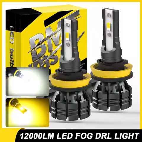 BMTxms 2PCS Dual Color H16 JP H8 H11 9005 HB3 9006 HB4 LED Fog Light DRL Lamp For Audi Nissan Fiat H