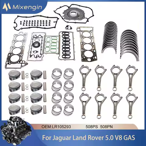 Engine Parts piston connecting rod Main & Rod Bearing gasket Set Kit Fit 5.0 V8 GAS For Jaguar Land 