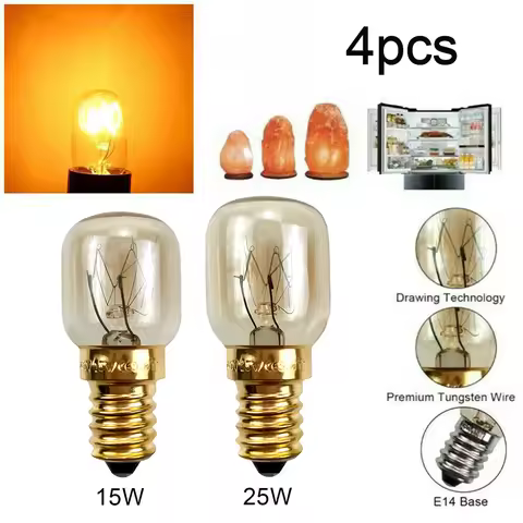 4PCS E14 Salt Lamp Globe Bulb 25W Light Bulbs 240V Refrigerator Oven Replacement Vintage Incandescen