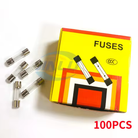 100pcs Glass Tube Fuse 5x20MM 0.1A 0.2A 0.5A 1A 2A 3A 4A 5A 6.3A 8A 10A 12A 15A 20A 30A 25A 250V Fas