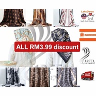 Ready Stock In Malaysia 122 to 171 Bidang 43 90cmX90cm Tudung Satin Silk Corak