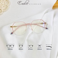 Emilie eyewear women's pastel color angular plastic glasses frame, fashion accessory 8889