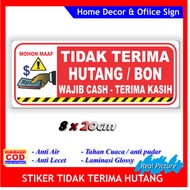 New sticker writing, no debt sticker, must pay for shop shop cash