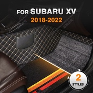 RHD Custom Double Layer Car floor mats For SUBARU XV 2018 2019 2020 2021 2022 Custom Auto Foot Carpet Interior Accessories