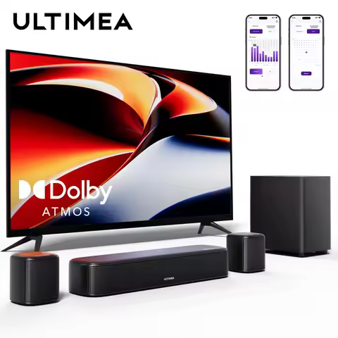 ULTIMEA 5.1ch SoundBar with Dolby Atmos, APP Control, Home Theater Sound Bar for Smart TV with Subwo
