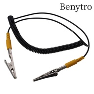 BENYTRO Anti-Static ESD Grounding Cable, 2mm 180cm / 71" Coiled Cord, PU,Metal Male-to-Female Black 