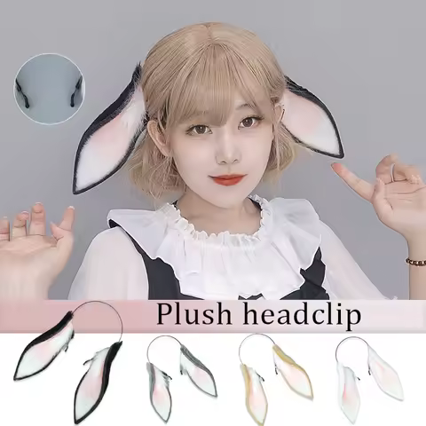 Cute Plush Bunny Ears Hair Hoop Realistic Furry Headband Simulation Loppy Eared Rabbit Headdress Car