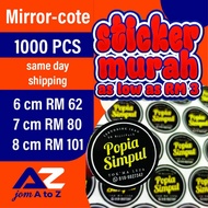 1000 Customize Sticker Label 6cm/7cm/8cm (NO DESIGN)