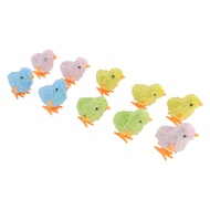 HEO~10pcs Clockwork Chick Toy Cute Fun Colorful Stuffed Chick Hopping Wind Up Toy For Cats Kittens T