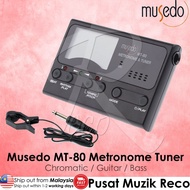 Musedo MT-80 Chromatic Guitar Bass Metronome + Tuner + Tone Generator Gitar Akustik Gitar Elektrik Gitar Bass
