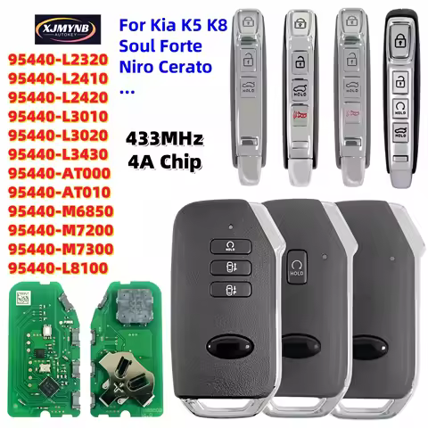XJMYNB 95440-L3010/L2320/L2410/L3430/AT000/M6850/M7200/L8100 Smart Car Key 433MHz 4A Chip For KIA K5
