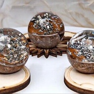 【招財黃鐵礦球】黃銅礦水晶球附造型球座 辦公室