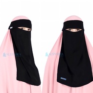 Alsyahra Exclusive Niqab Poni Sifon Silk Jetblack