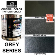 [ Grey Solid , Metallic , Crystal Paint ⚫ Aikka CW 2K Paint 0.5L - 1Liter DIY Cat Aerosol Spray Bott