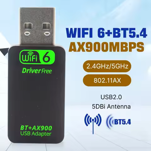Bluetooth 5.4 WiFi 6 AX900 WiFi USB Adapter Wireless Network Card 2.4G 5GHz Wi-Fi Receive USB For PC