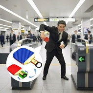 附捲軸的證件套、卡片套、通勤卡片套、乒乓球拍形狀