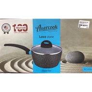 Amercook 28cm induction non stick wok pan with glass