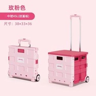 日本暢銷 - 便攜式折疊購物車家用買菜小拉車 手拉車 戶外露營野餐車 拉桿拖車 活動儲物車-兩輪中號帶蓋