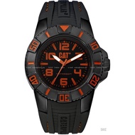 Caterpillar CAT Watches LD.111.21.124 Men's Analog BONDI 45mm Silicone Strap Black Orange *Original
