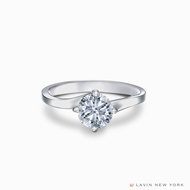 Lavin New York IGI Lab-Grown Diamond Bypass Solitaire Engagement Ring in 750/18K White Gold - Journe