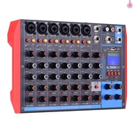 AG-8 Portable 8-Channel Mixing Console Digital Audio Mixer +48V Phantom Power Supports BT/USB/MP3 Connection for Music Recording DJ Network Live Broadcast Karaoke [Tpe1]