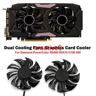 1PC Dual Graphics Card Cooling Fan For Dataland PowerColor RX480 RX470 470D 580