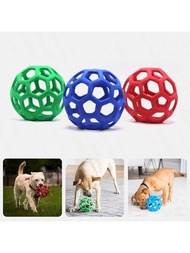1個tpr寵物玩具耐咬狗玩具球,中空設計互動狗玩具,適用於小型和中型狗,可以藏食物/玩具刺激狗的尋找本能