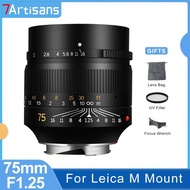 7 Artisans 7Artisans 75Mm F1.25 Full Frame MF Fixed Focus For Leica M Camera M8 M9 M10 Adapt To Fuji Sony E Nikon Z Canon R J76