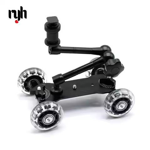 Mobile Rolling Sliding Dolly Stabilizer Skater Slider 11" Articulating Magic Arm Camera Stand Photog