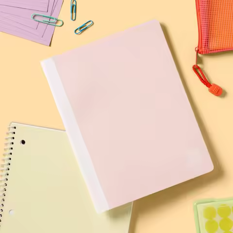 Dot Grid Composition Notebook 7.5"x9.75" Poly Cover 80 Sheets Pastel Pink
