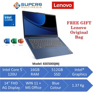 Lenovo Idea Pad Slim 3 83E5000JMJ Blue or 83E5000KMJ Grey Laptop (Intel Core 5 120U 16gb ram 512gb s