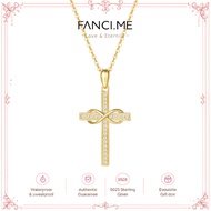 FANCIME Diamond Infinity Cross 9K Yellow Gold Necklace