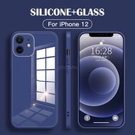 Case For iPhone 12 Mini 11 Pro Max iPhone 12 Pro max Liquid Silicone Tempered Glass Cover