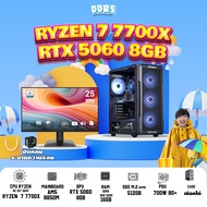 SETCOM + MONITOR/ BONMECOM2 คอมประกอบ / NEW RTX 5060 8GB / AMD AM5 RYZEN 7 7700X / Case เลือกแบบได้น