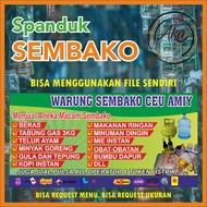 AKA PRINTING/CETAK SPANDUK SEMBAKO/BANNER WARUNG SEMBAKO/SPANDUK AGEN SEMBAKO/SPANDUK TOKO SEMBAKO/SPANDUK TOKO KELONTONG BISA REQUEST FREE DESIGN BERKUALITAAS MURAH