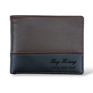 Ví nam khắc tên theo yêu cầu da bò chân kim quà sinh nhật cho nam PQ Leather PV25 da thật full hộp t