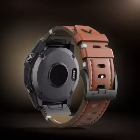 ANBEST 26mm Watchband for Garmin Fenix 7X/6X Pro/6X/5X/5X Plus Genuine Leather Strap 22mm for Fenix 