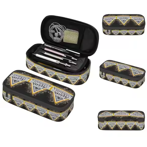 Monster Jam Pencil Case for Studen School Pen Box Pencil Bag Stationery Supplies Pen Holder Bag