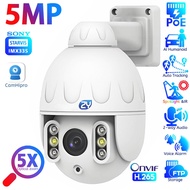 5MP PoE Surveillance Camera Outdoor Color Night Vision Humanoid Tracking Speed Dome Camera 5X Optical Zoom CCTV PTZ IP Camera
