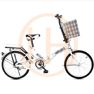 (Ready Stock) 16 Inch Folding Bike Cycling Mountain Bike Off-road City Bike Adult Children Bicycle (White Color)