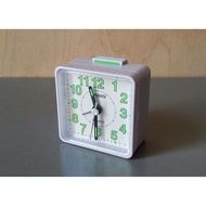 [Original] Casio TQ-140-7D Quartz Analog White Square Classic Small Alarm Clock