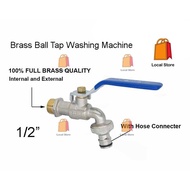 [ 1 UNIT ] 100% Full Brass heavy duty Brass Ball Tap Washing Machine Tap Bathroom Garden Tap