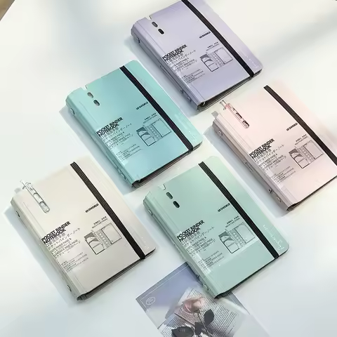 40 Sheets Pocket Binder Diary Journal Planner Notebook A7 Loose-leaf Business Office Notebook Journa