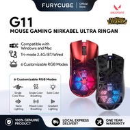 FURYCUBE G11 Mouse Contours Wireless Mice PAW3311 Sensor with Macro For Gaming Office 400 Mah Compat