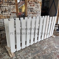 Wooden Fence Dog Cage Garden Fence Pool Divider Fence Large Fence 150 cm High Full White - 50 cm