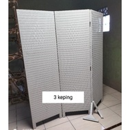 Minimalist Room Divider Screen Synthetic Rattan Room Divider Partition