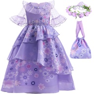 YOJOJOCO Encanto Dress Costume for Girls Mirabel Dress Up for Kids Toddler Isabella Halloween Costum